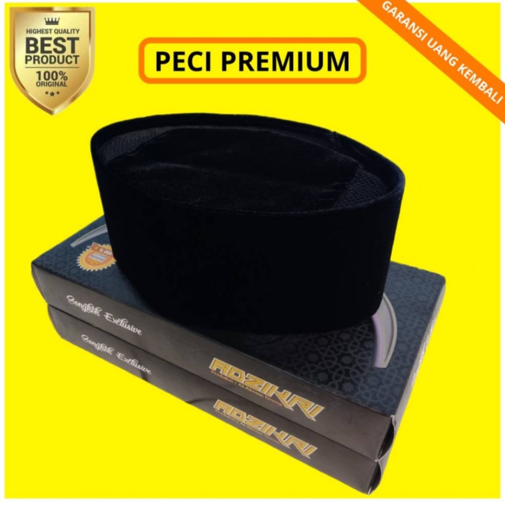 Peci Hitam Polos AC PREMIUM 4 Hitam
