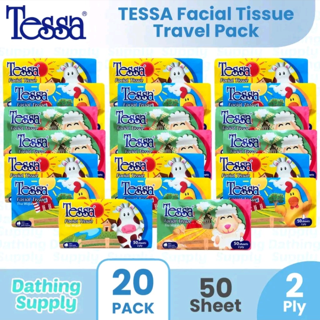 Paket 20 PACK Tissue Tessa Facial Tisu Isi 50 Sheet 2 PLY