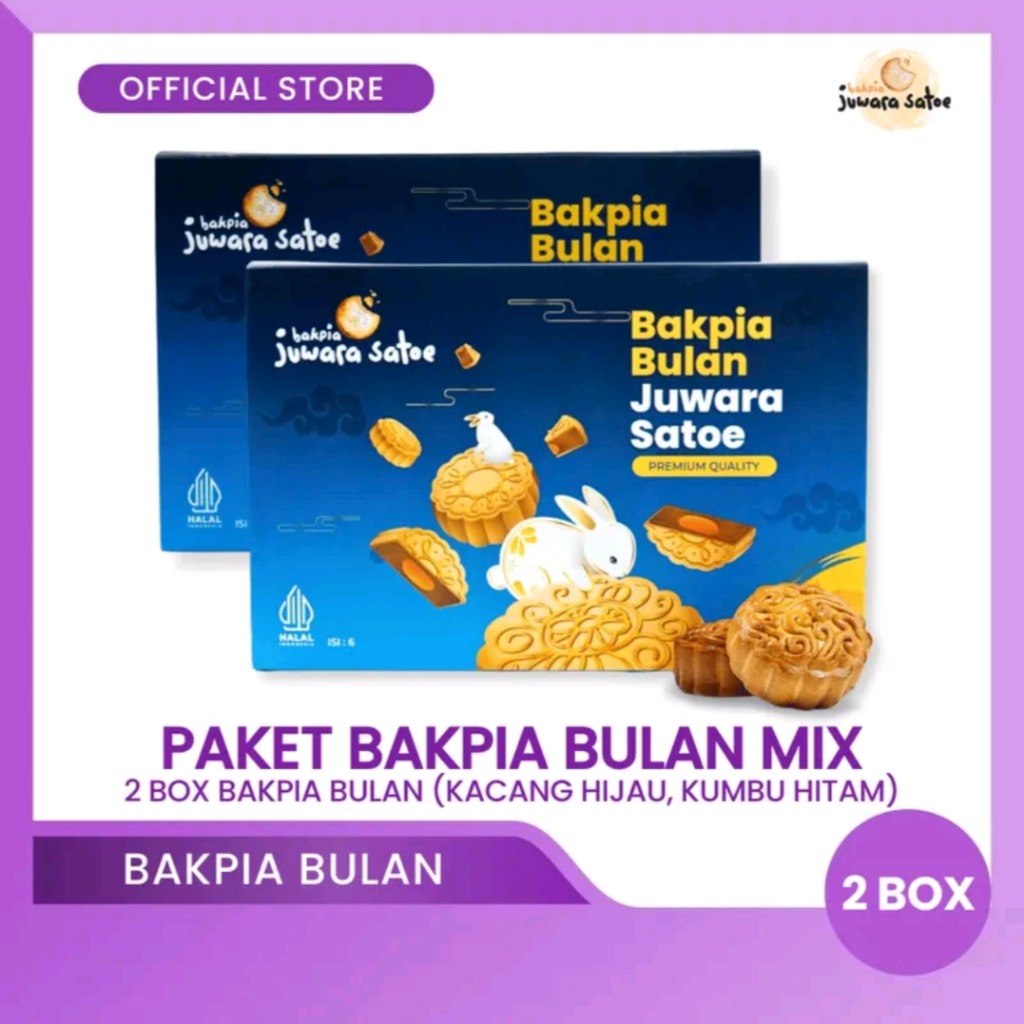 Bakpia Bulan Juwara Satoe MIX Kacang Hijau Kumbu Hitam