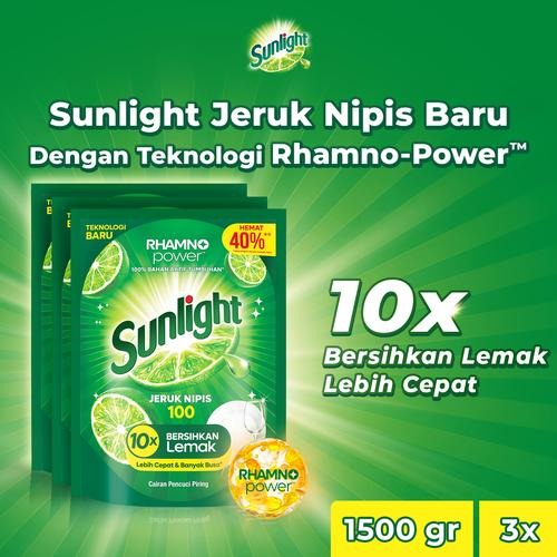 Refill Sabun Cuci Piring Sunlight Jeruk Nipis 1,5L Isi 3