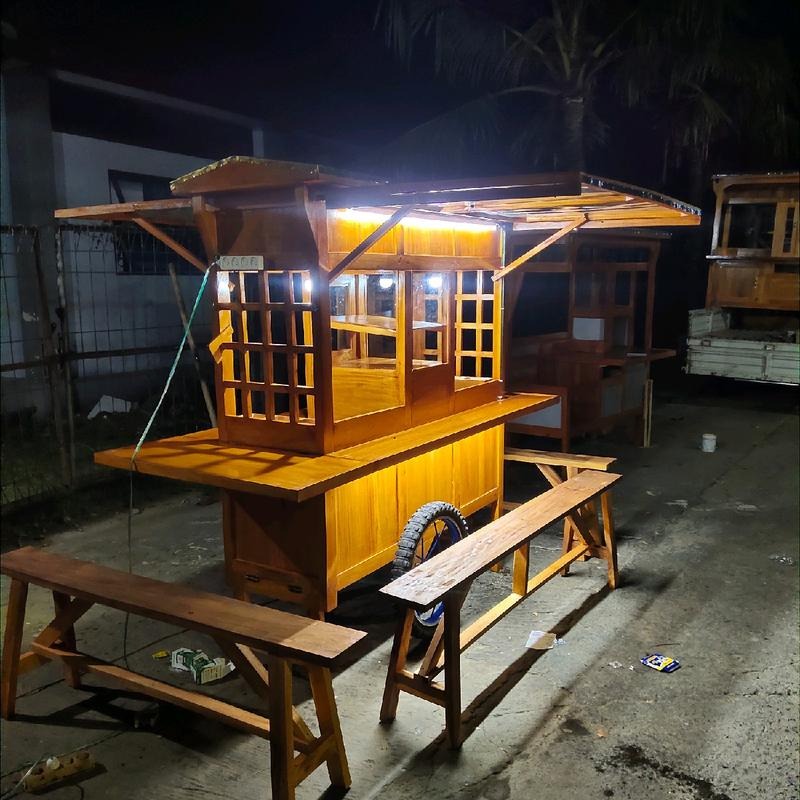 Gerobak Angkringan Jepang Etalase 2 Lubang Tungku