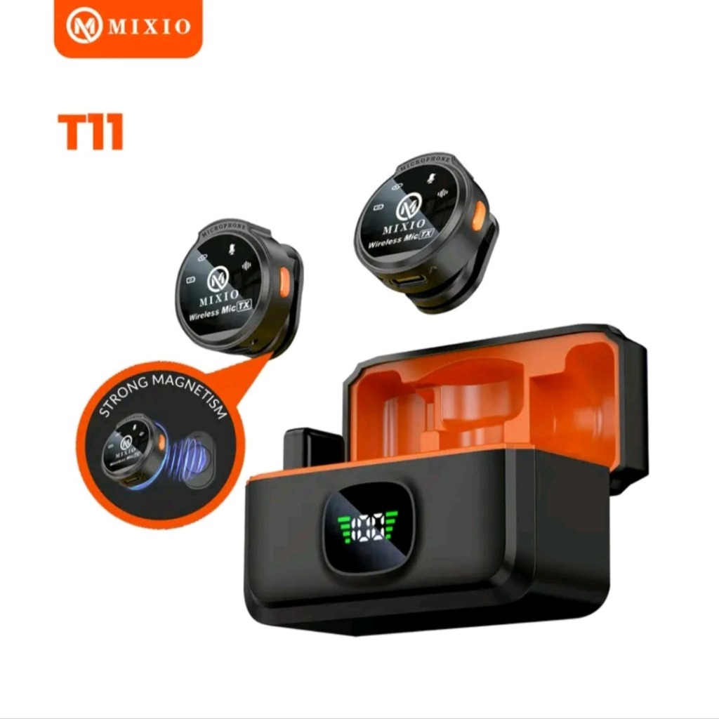 MIXIO T11 Magnetic Microphone Wireless Clip on Lavalier HP Plug & Play