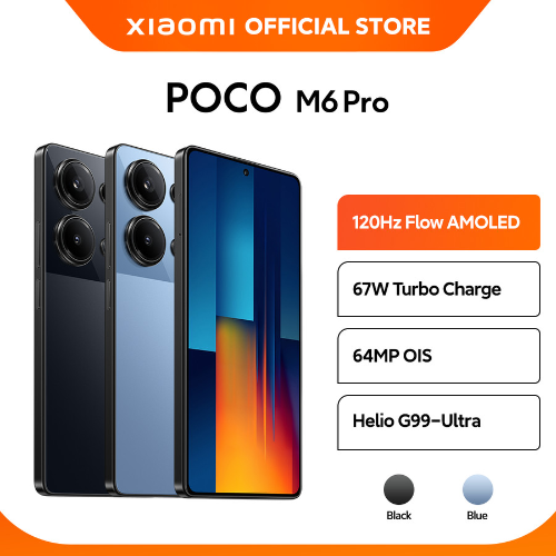 Official POCO M6 Pro | 120Hz Flow AMOLED 64MP triple camera OIS 67W - Black, 8+256GB