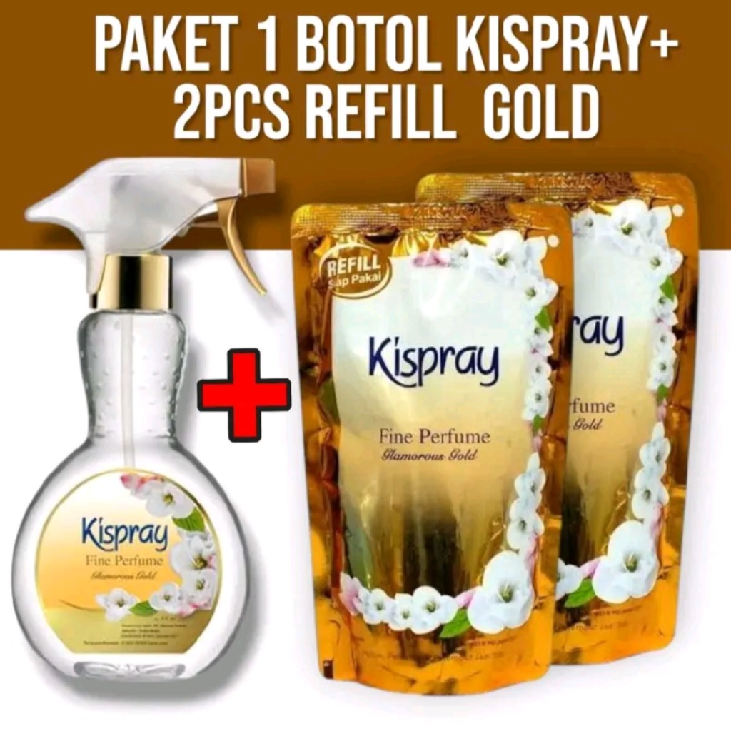 Kispray Gold 1 Botol + 2 Refill Pouch