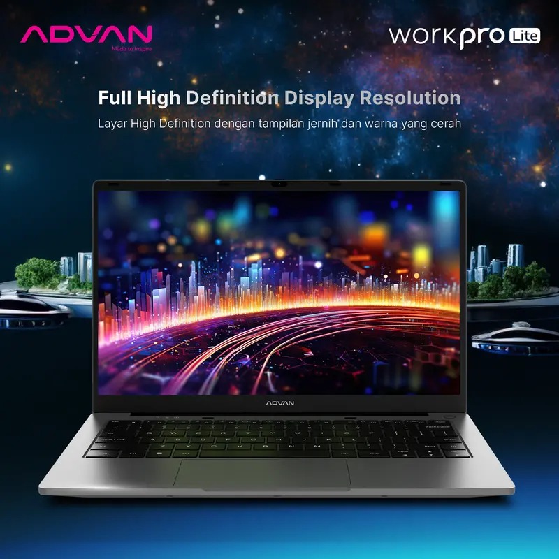 ADVAN Workpro Lite Intel Core i3-1220P IPS FHD 14" 8GB/256GB Windows 11 Laptop Notebook Upgradeable
