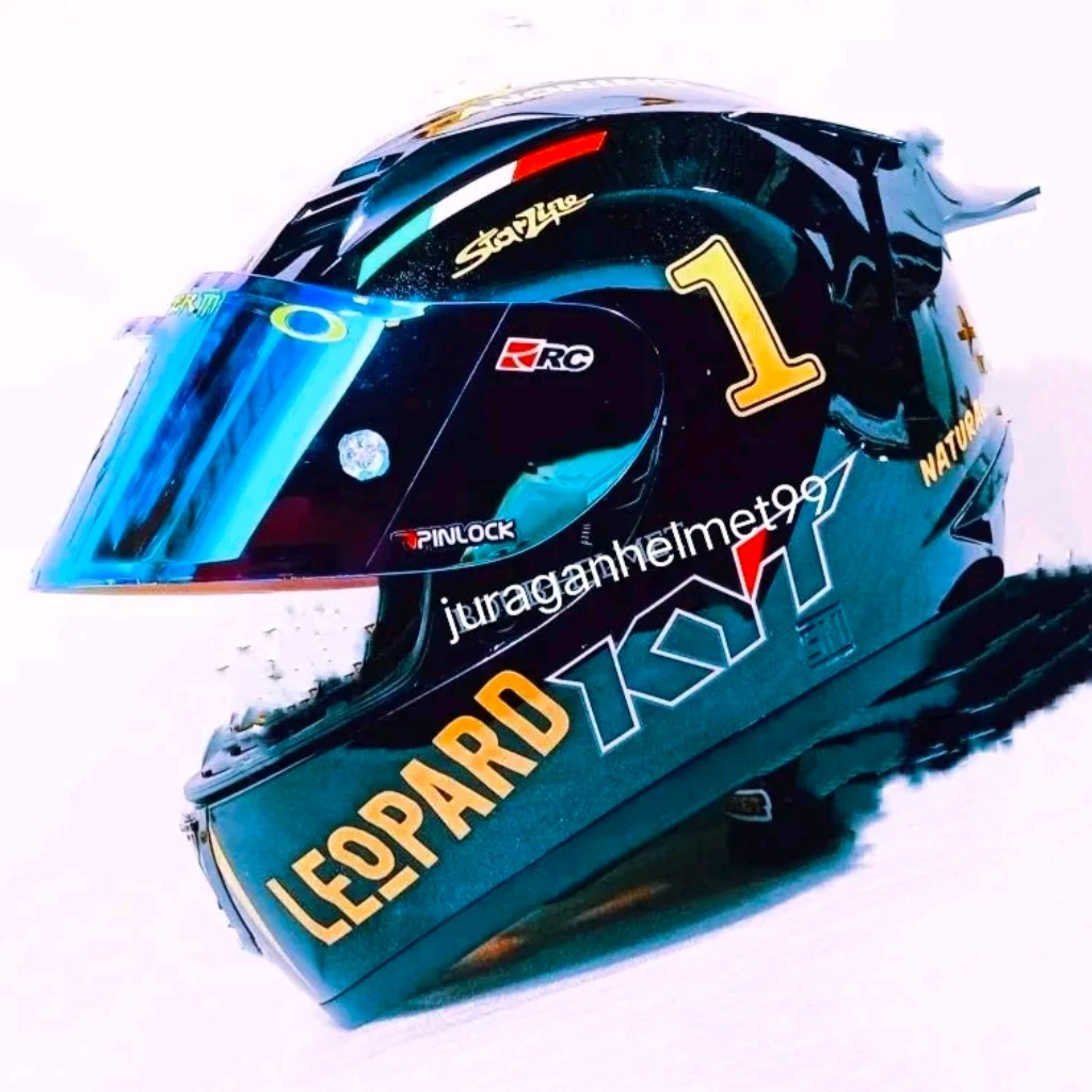 Helm Full Face KYT R10 Leopard 1 Iridium Glossy